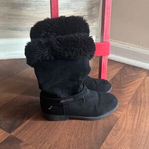 Nautica Kids Black Fur-Trim Boots